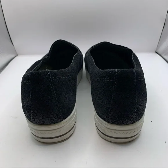 SALVIA black fabric platform loafers KERN COW SUEDE snake print size EU 40 US 9 - Picture 7 of 11